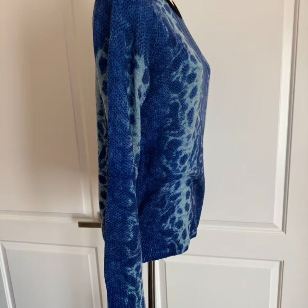 Equipment Blue Python Skin Pattern Cashmere Sweat… - image 3